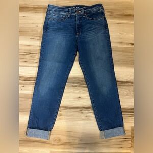 SPANX Women's Boyfriend Jeans in Dark Blue